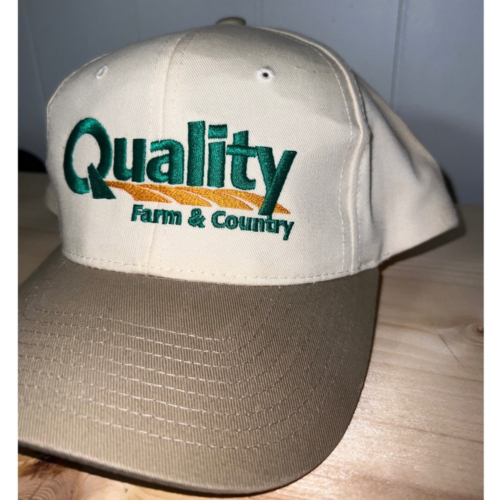 Quality Farm & Country Hat Snapback Two Tone Cream Tan Cotton Workwear Cap